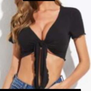 Front tie crop top